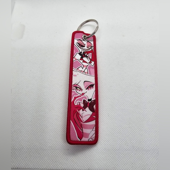 Hazbin Hotel Angel Dust Keychain Double Sided Soft Keychain Angel w/ Fat Nuggets - Picture 2 of 9